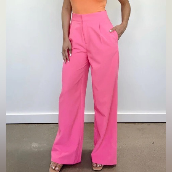 FUCHSIA WIDE LEG PANTS WOMAN SIZE SMALL - Never worn - Picture 8 of 9